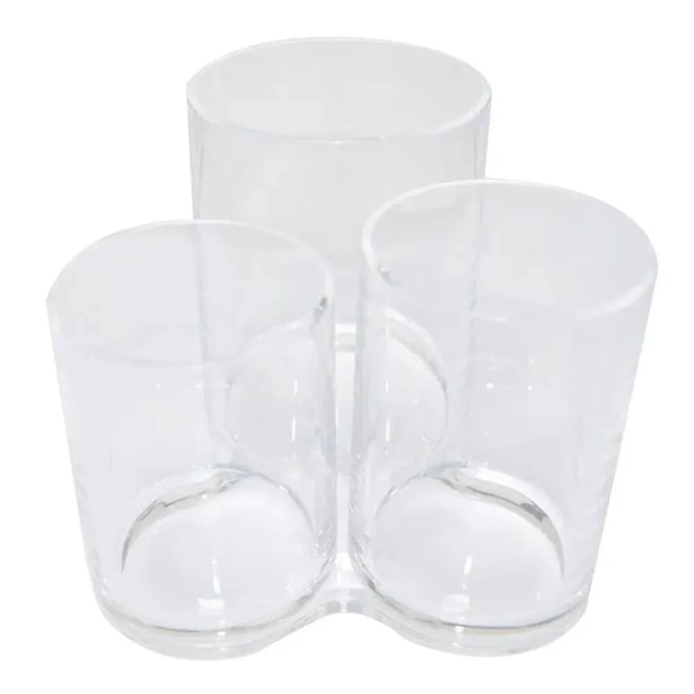 PORTA BROCHAS ACRÍLICO 3 COMPARTIMENTOS