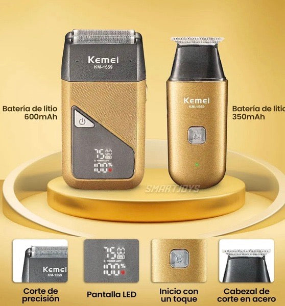 COMBO KEMEI SHAVER+AFEITADORA KM-1559