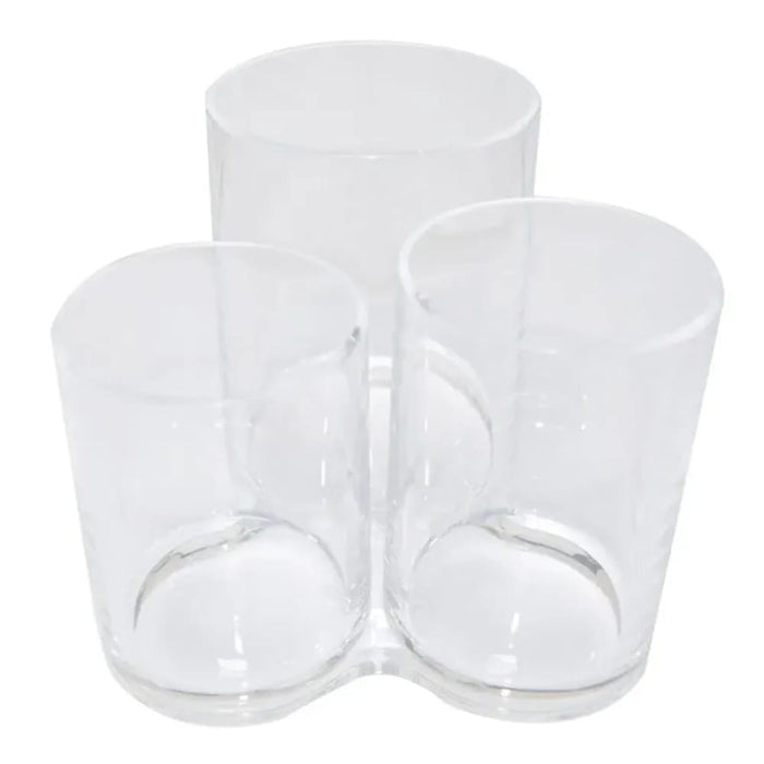 PORTA BROCHAS ACRÍLICO 3 COMPARTIMENTOS