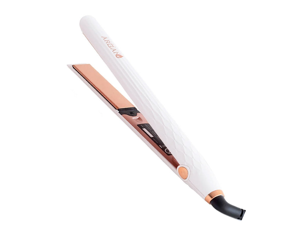 PLANCHA RUCHA TITANIUM ARGAN DELUXE 1" NANO SILVER (EDICIÓN DELUXE – BI-VOLTAJE)