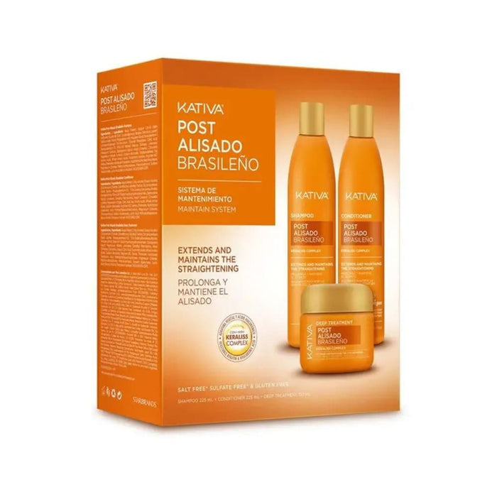 KIT KATIVA POST ALISADO BRASILEÑO – SHAMPOO + ACONDICIONADOR + TRATAMIENTO