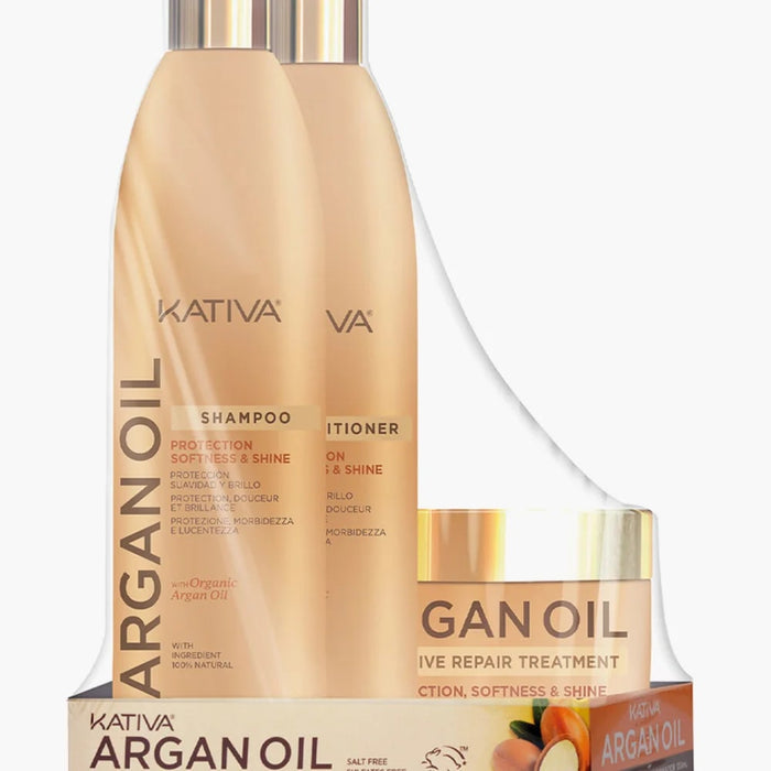 PACK KATIVA ARGAN OIL – SHAMPOO + ACONDICIONADOR + TRATAMIENTO