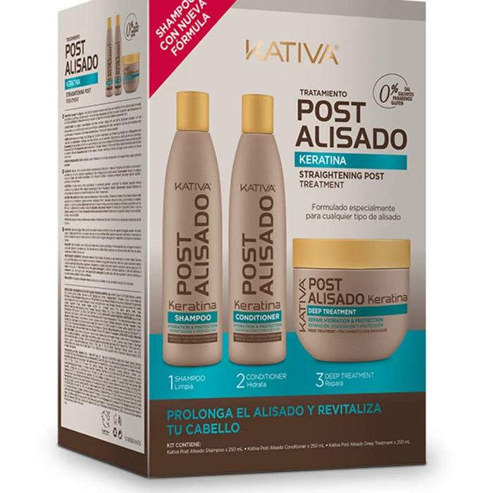 PACK KATIVA KERATINA – SHAMPOO + ACONDICIONADOR + TRATAMIENTO