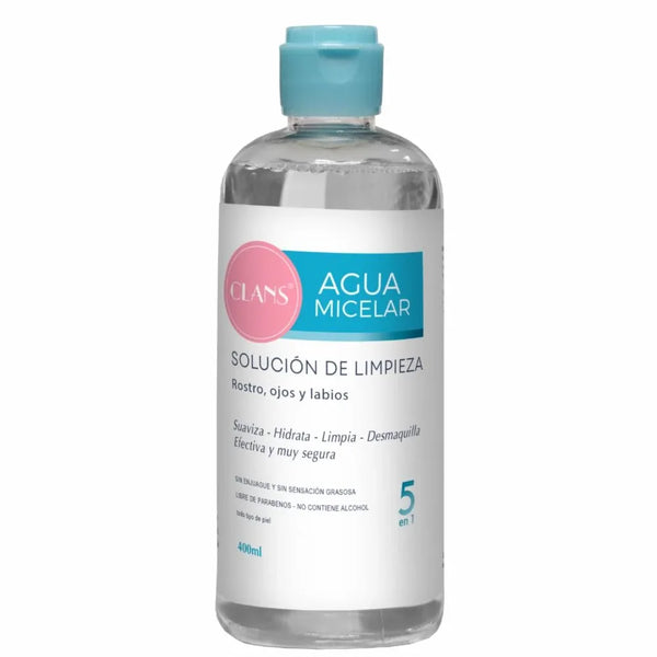 AGUA MICELAR CLANS 400ML LIMPIEZA FACIAL Y DESMAQUILLANTE