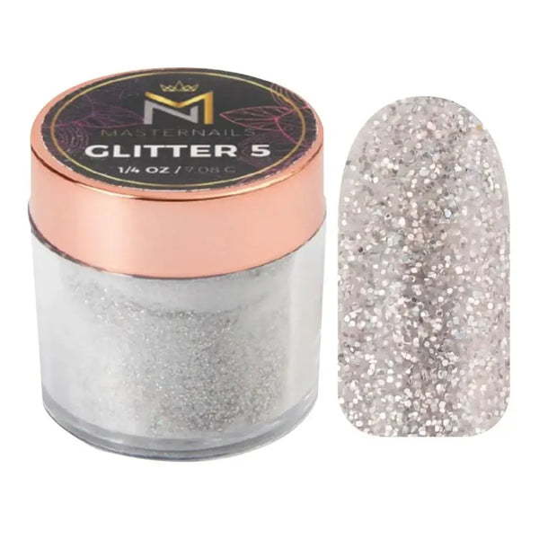 GLITTER MASTER NAILS CONFETI PLATA TORNASOL CS50-A