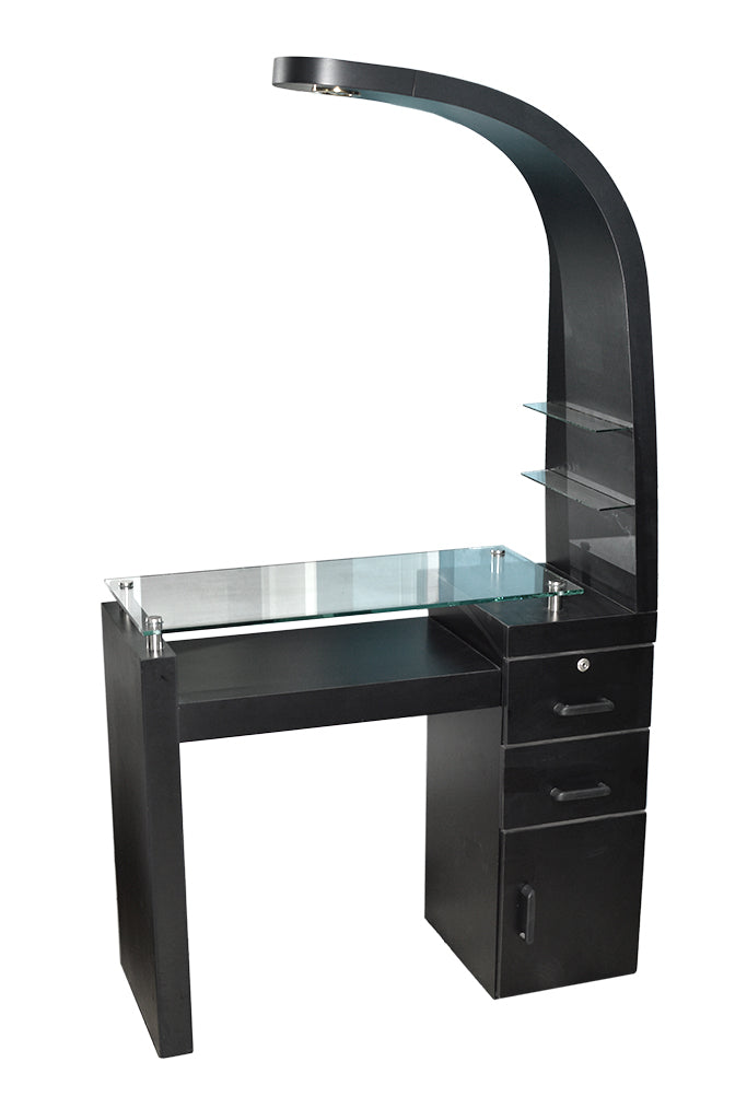 MESA MANICURE OJO BUEY VIDRIO