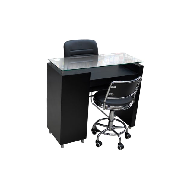 COMBO MANICURE MESA + 2 SILLA ESCRIT VIDRIO