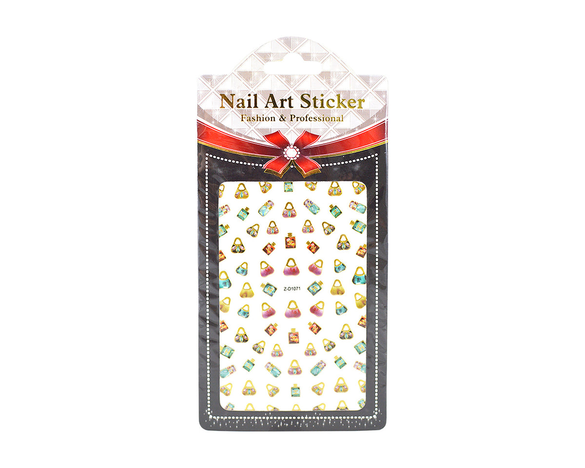 STICKER UÑA BORDE DORADO #276