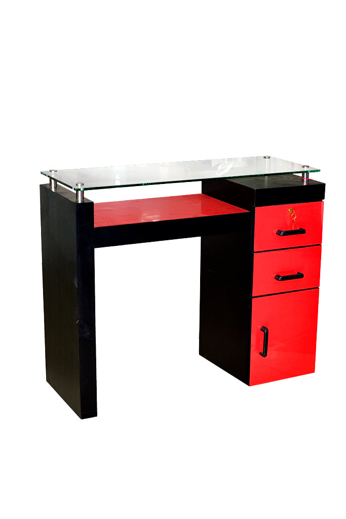 MESA MANICURE ESCRITORIO VIDRIO NEGRO